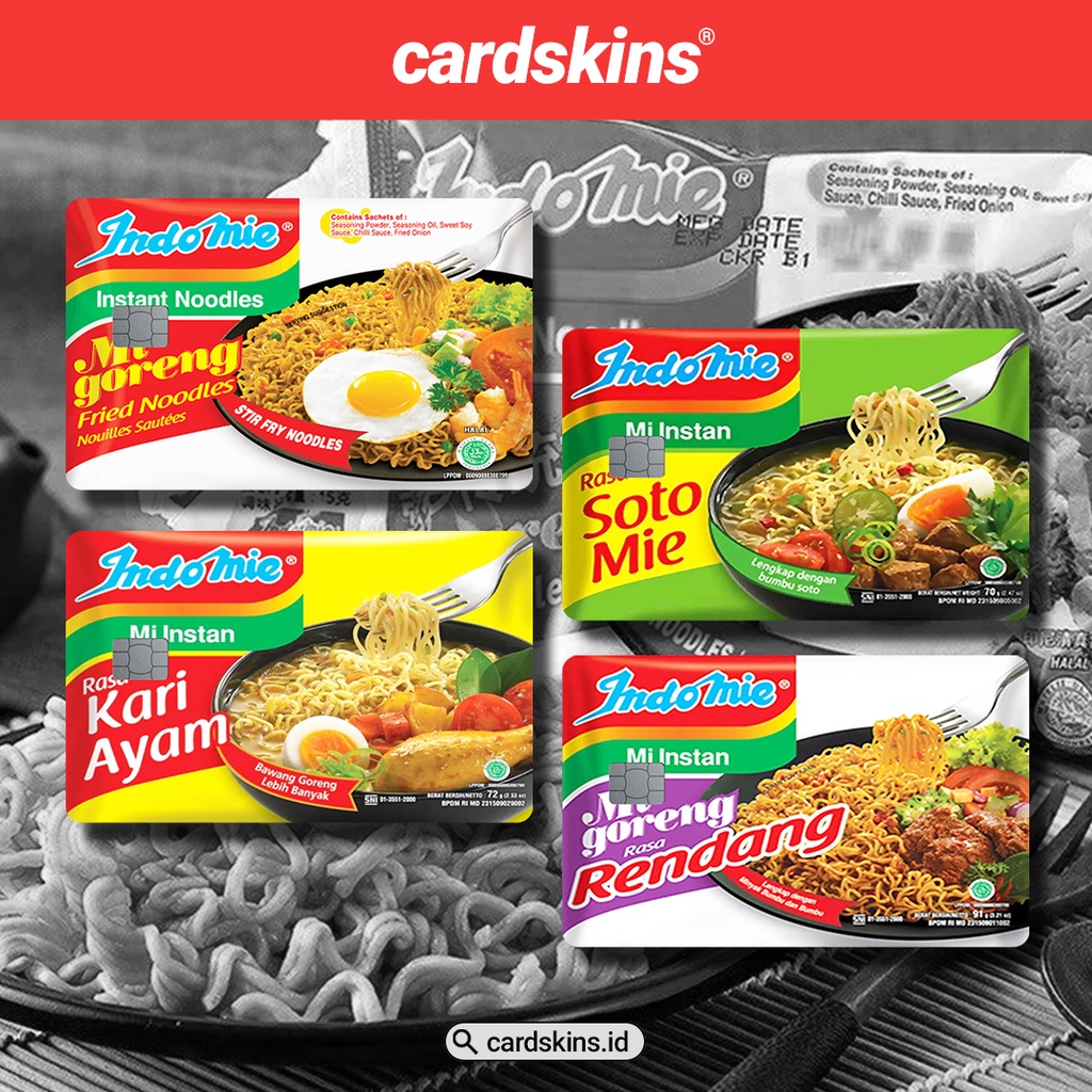 INDOMIE | GARSKIN / STICKER KARTU ATM / SKIN KARTU ATM / DEBIT / CREDIT / EMONEY / FLAZZ | CARDSKINS