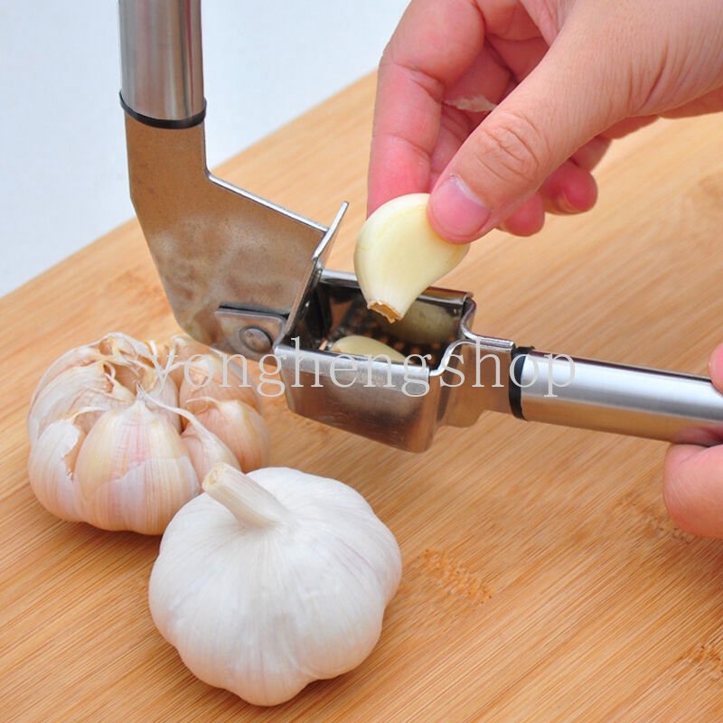 Stainless Steel Garlic Smasher Squeezer Garlic Press Penghancur Mincer Alat Penggiling Press Manual Aksesoris Dapur