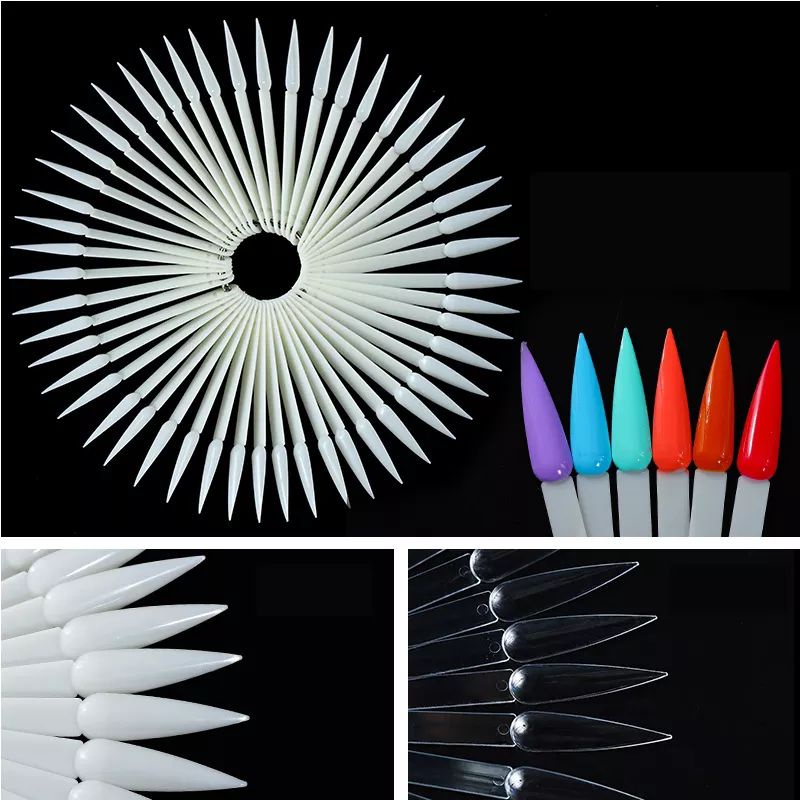 50PCS LONG STILETTO NAIL DISPLAY COLOR CHART RING SHARP / DISPLAY KUKU WARNA KUTEK GEL SALON