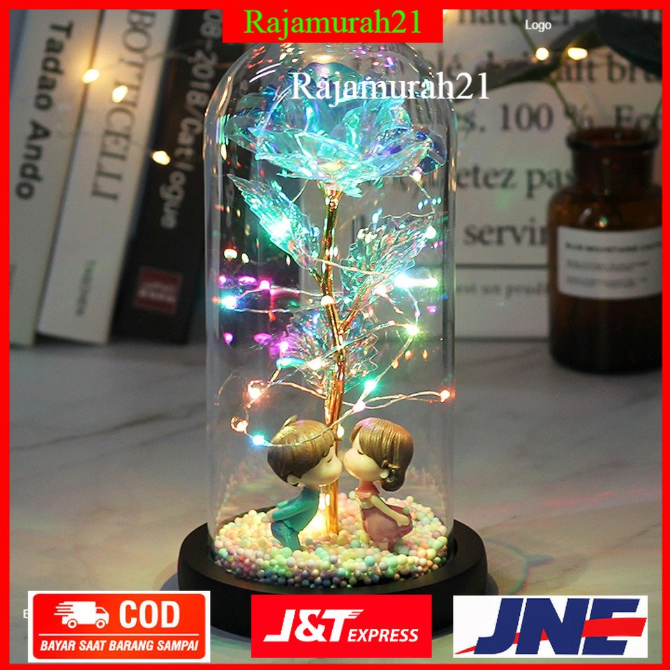 TaffLED Bunga Mawar Lampu LED Dekorasi Galaxy Rose Kissing Kraft - Multi-Color - 7RLL7YMC