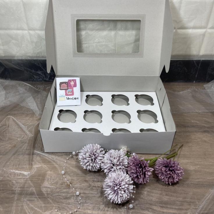 

♡ Kotak Dus Dos Cupcake Box isi 12 Kotak Box Kue Snack dus cake pudding kuetart roti donat 34 25 9 cm の