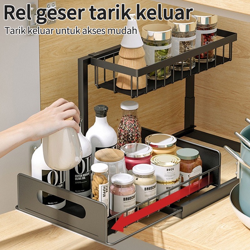 Rak Dapur Rak Penyimpanan Rak Bumbu Rak Bawah Wastafel Rak Kitchen Organizer Rak Bawah