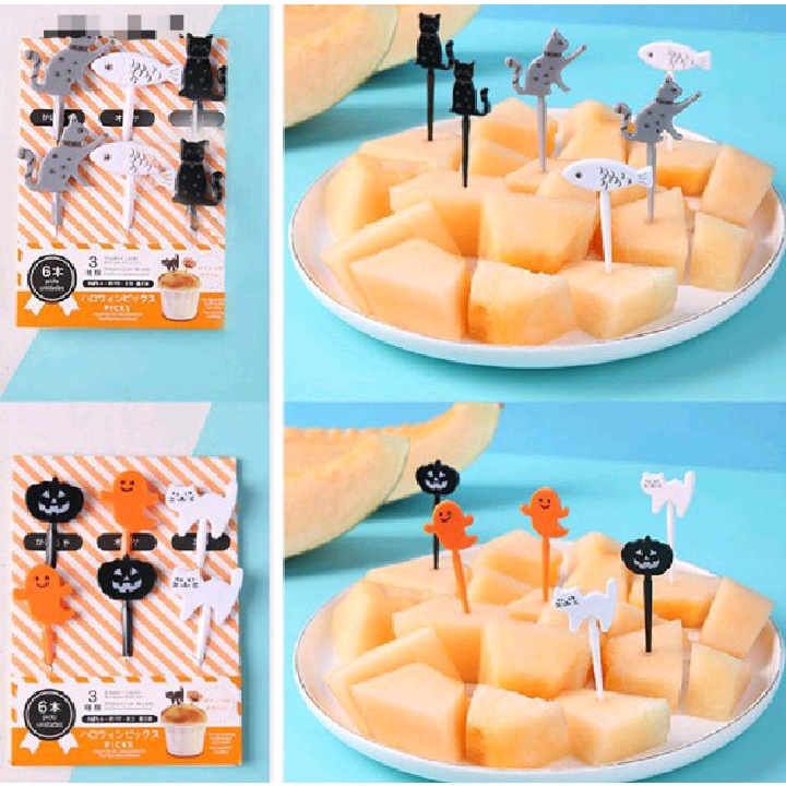 Set Garpu Buah Kue Dessert Isi 6 Food Pick Fruit Fork Food Pick Garpu Buah Kue Bekal Anak