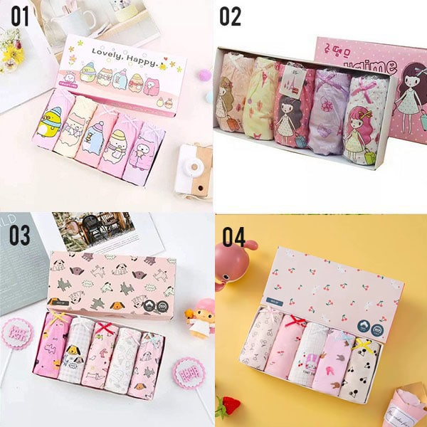 LID9061 - Celana Dalam Anak Girl Kotak Set 5in1 Premium Your Affordable Quality!