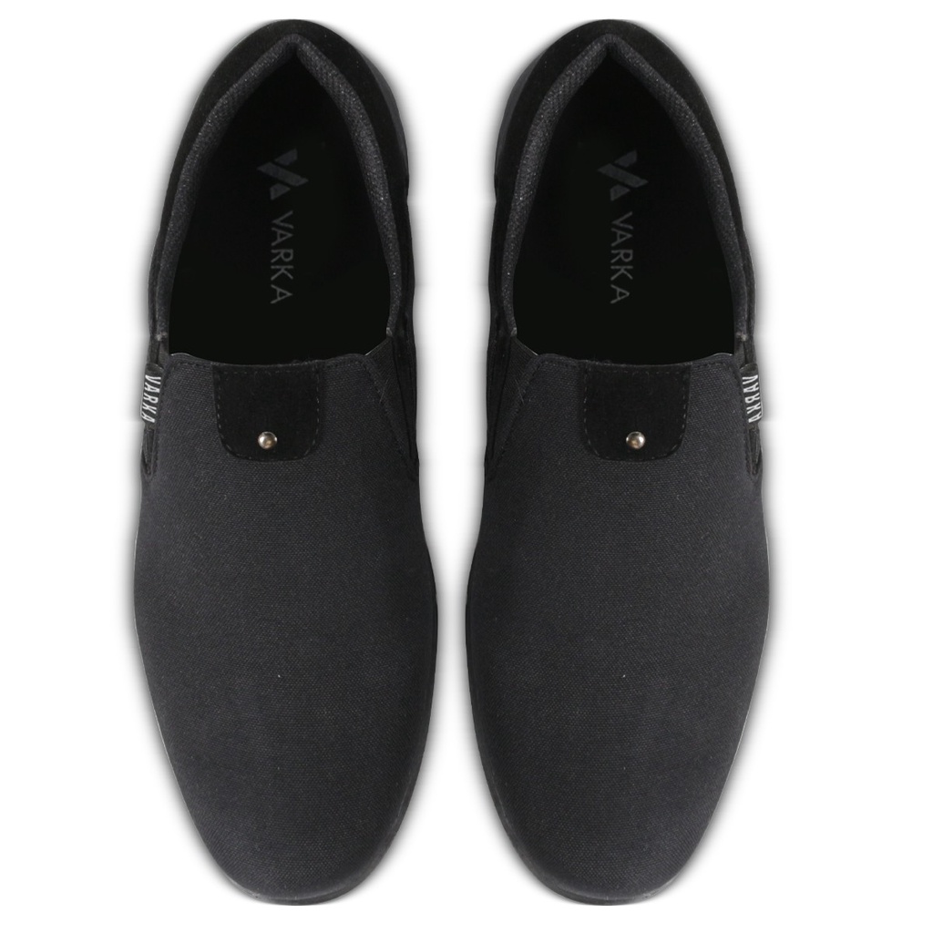 Sepatu Slip On Pria V 62413 Brand Varka Sepatu Kets Pria Trendy Berkualitas - Hitam