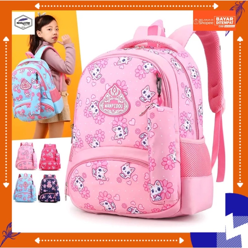 Tas Sekolah anak Perempuan Tk-Sd Tas Ransel 2 in 1 Tas Ransel Gendong Murah Tas Populer Tas Motif Sablon New arrival