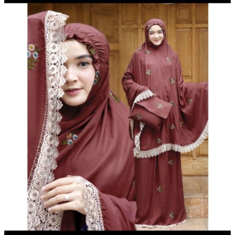 MUKENA DEWASA KATUN RAYON BORDIR NATASYA MUKENA MODEL TER BARU  MUKENA NATSYA MODEL TER BARU MUKENA DEWASA JUMBO