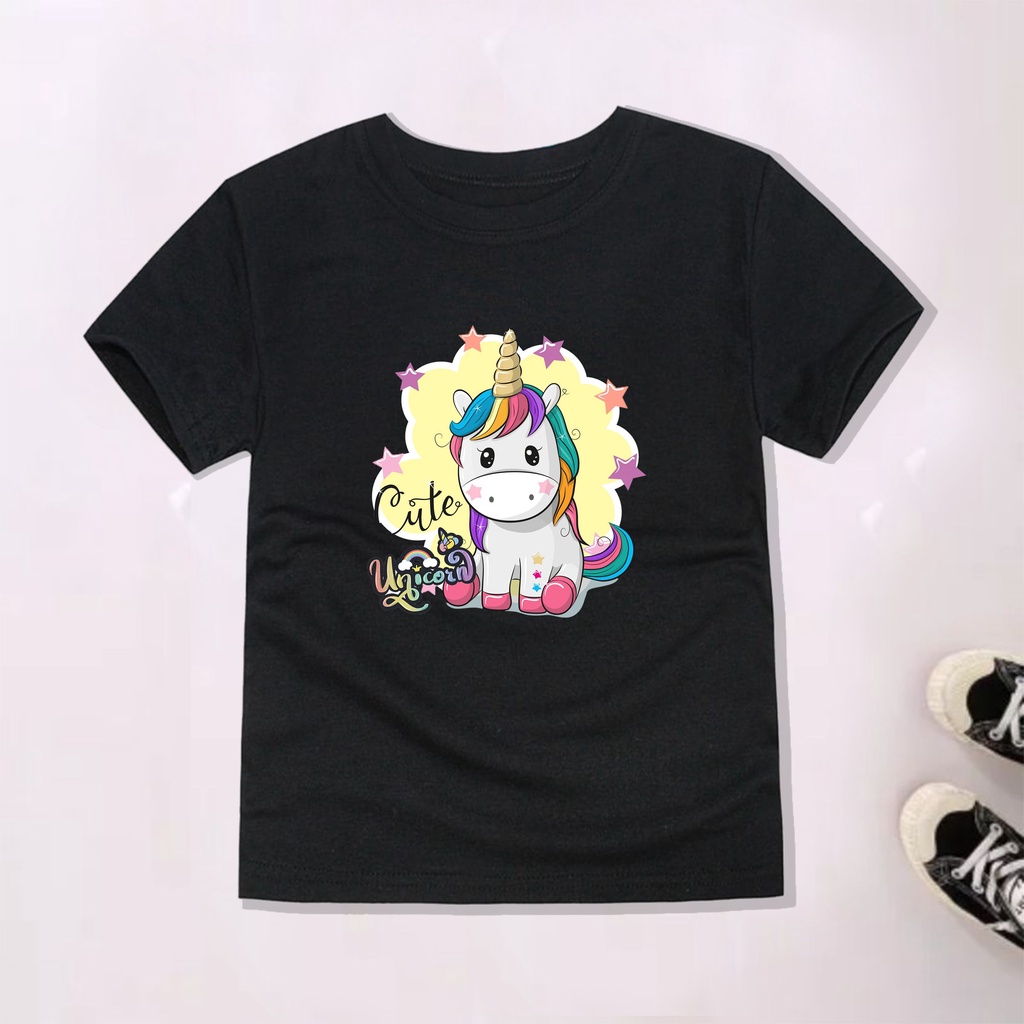 PVJ - Kaos Unicorn Anak Perempuan Lengan Pendek