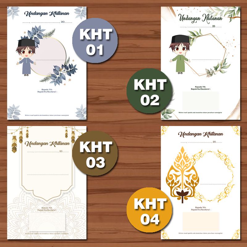 UNDANGAN KHITANAN TULIS TANGAN 1 LEMBAR (ISI 25 PCS)