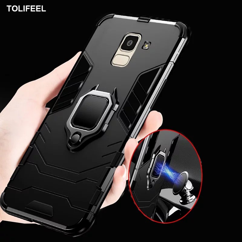 CASE SAMSUNG A8 2018 RUGGED ARMOR ROBOT STANDING IRING CASE