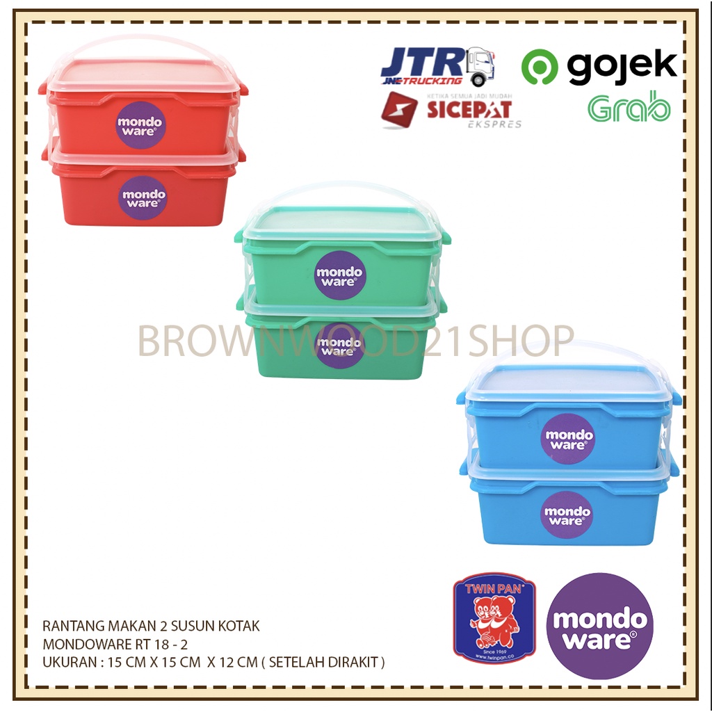 RANTANG MAKANAN 2 SUSUN / TEMPAT MAKAN 2 SUSUN / TEMPAT BEKAL 2 SUSUN / RANTANG MAKANAN MONDOWARE RT