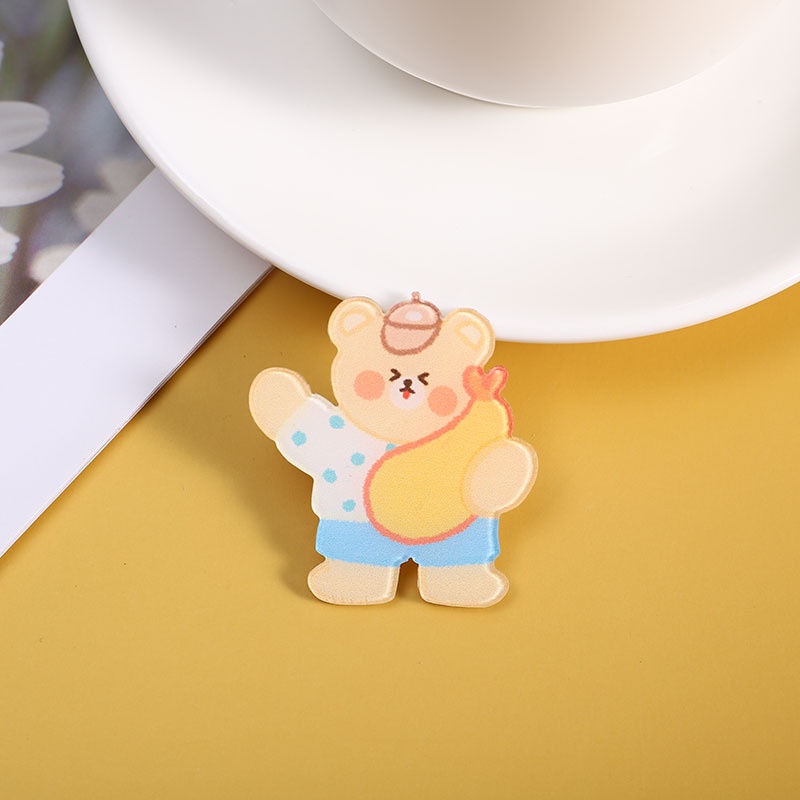 Bros Bentuk Kartun Beruang / Kelinci / Anjing Lucu Bahan Resin Untuk Wanita