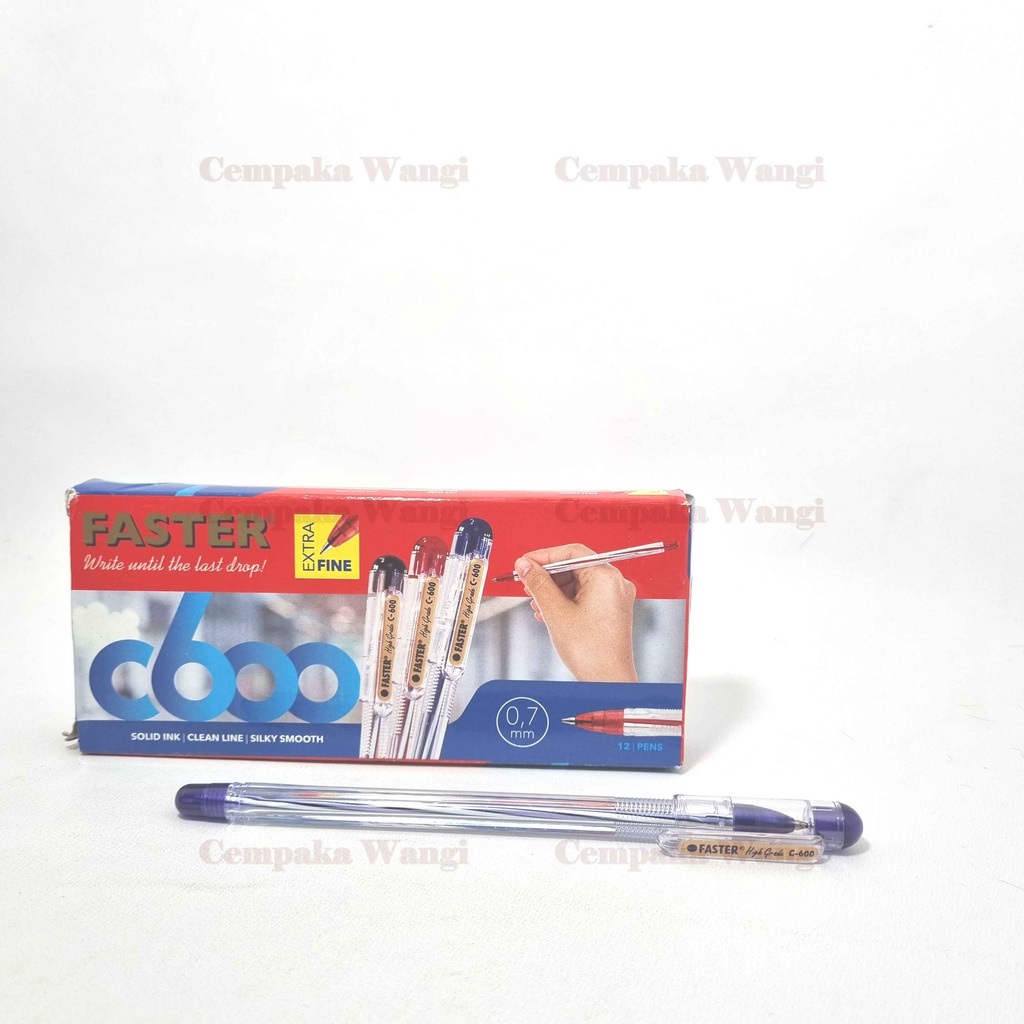 

pulpen faster c600 1 box - pulpen sekolah alat tulis pulpen tutup