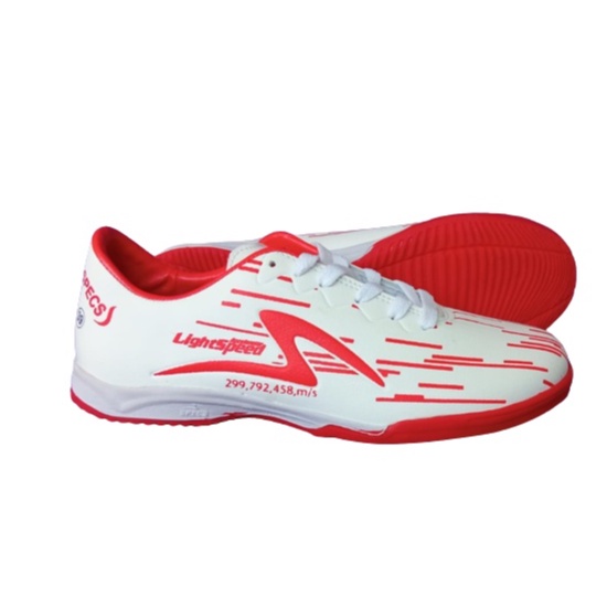 TERMURAH Sepatu FUTSAL Specs Lightspeed Reborn White Red Sneakers Futsal Terbaru Viral