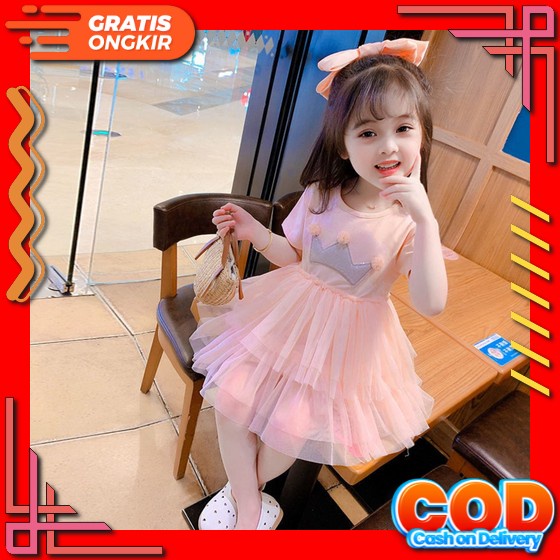 Dress Baby Anak Cewek Import Cute 6 Bln - 4 Tahun - Warna Lilac, Hijau, Pink, Kuning Dress Natal Ana