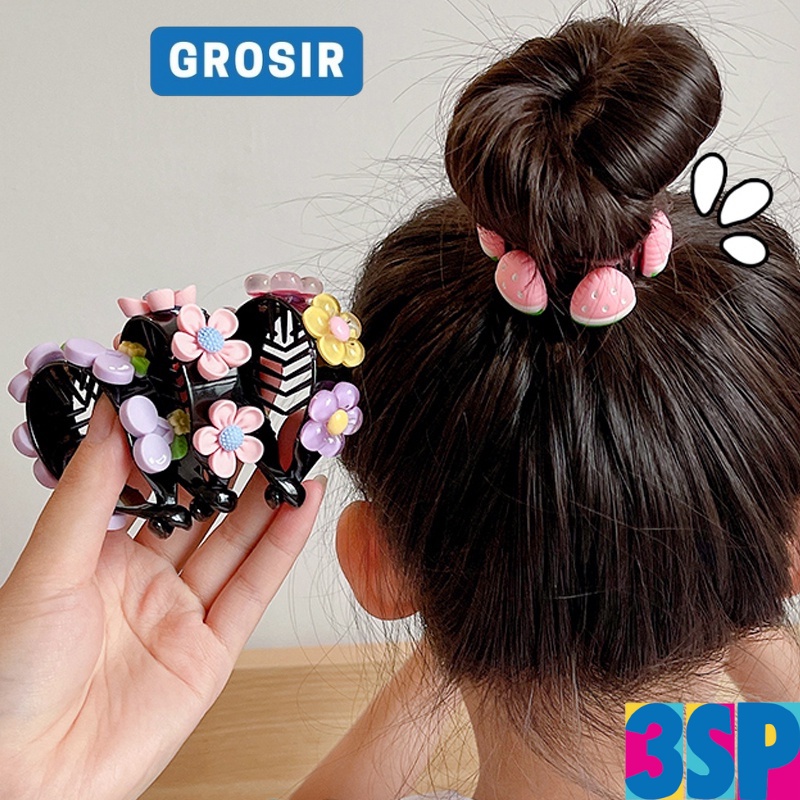 3SP | ART55 Jepit Rambut Anak Motif Kartun Aksesoris Rambut Jepitan Anak Ponytail