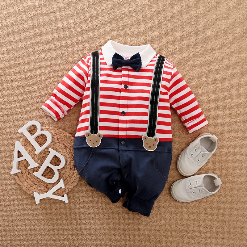 Jumper Bayi Laki Laki Import Premium Baby Boy Romper Suspender Party Bodysuit Baju Pesta Formal Newborn Tuxedo