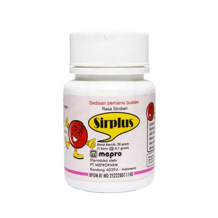 SIRPLUS STRAWBERRY PEMANIS BUATAN UNTUK CAMPURAN OBAT 200 TABLET