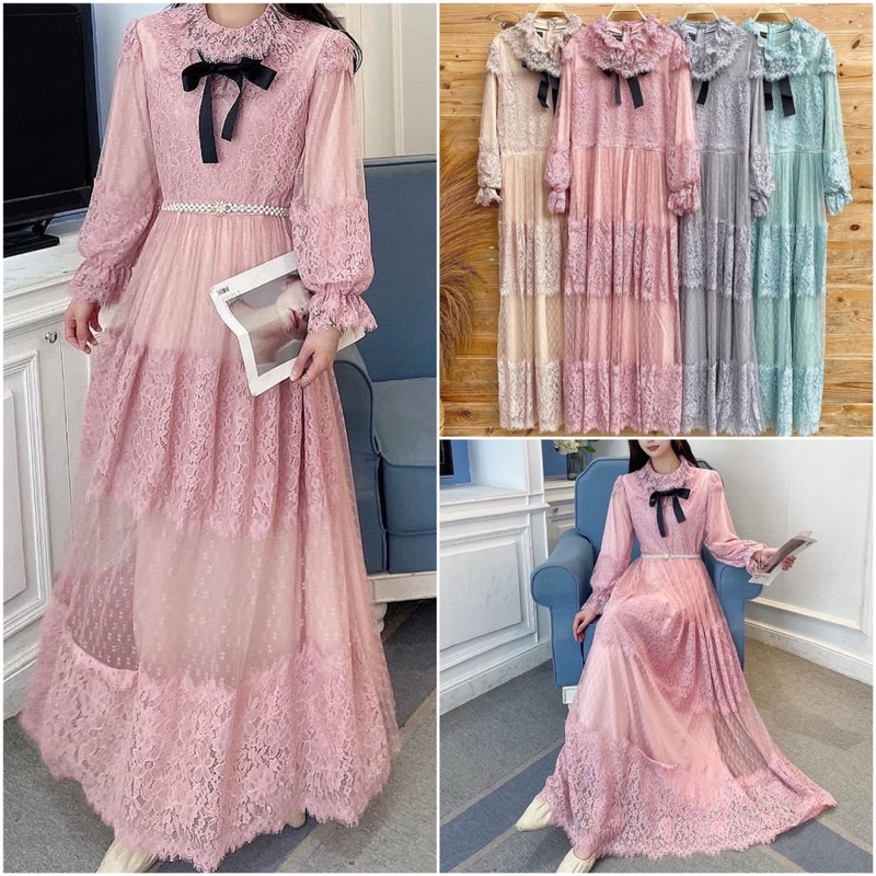 TATAOS BANGKOK BY BIG CHERIES NAYERA TUTU DRESS GAMIS MEWAH BRUKAT LACE TEKSTUR RENDA TILE TALI PITA