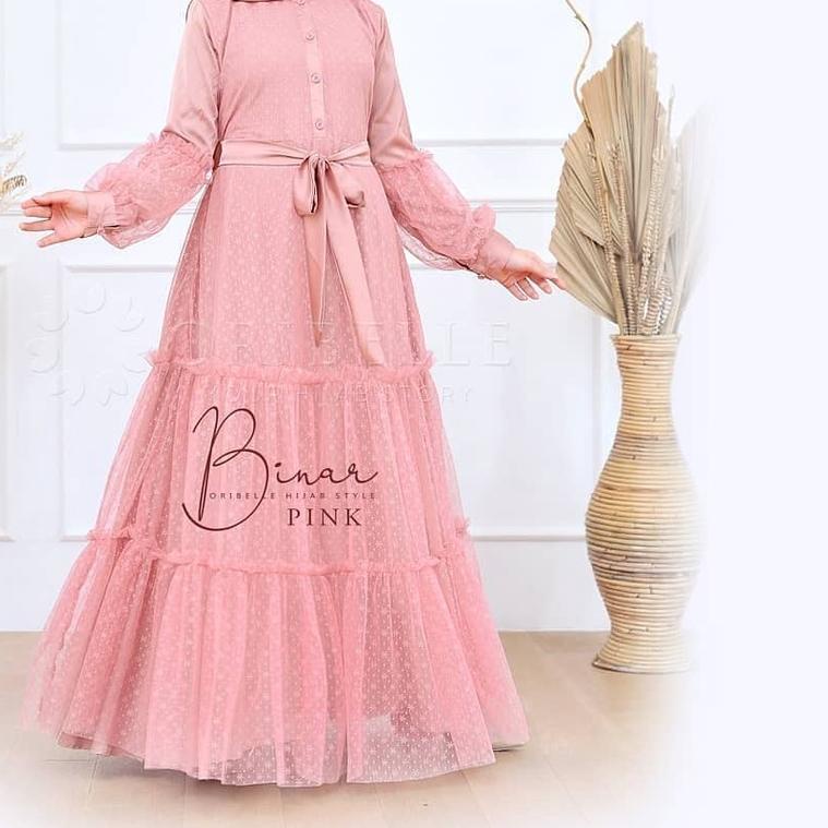 Binar Syar'i Kids 10-12th / Gamis Anak Perempuan Tanggung / Kekinian / Terbaru Muslim / Dress Murah 