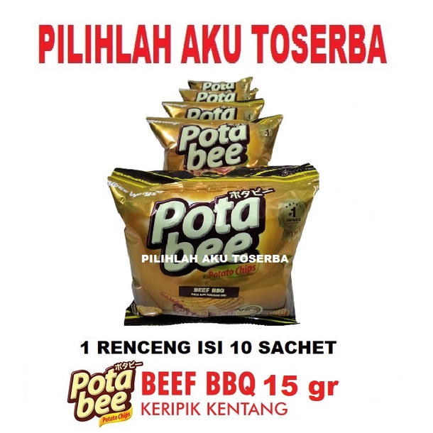 Potabee Keripik Kentang BEEF BBQ - ( HARGA 1 RENCENG )