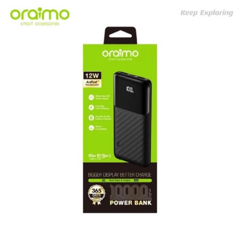 Powerbank Oraimo 10000 mAh OPB P120D Fast Charging LED Display