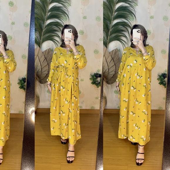 NCDY HOMEWEAR DRESS PANJANG MUSLIMAH DASTER LENGAN PANJANG GAMIS RAYON - Pilih dari iiig