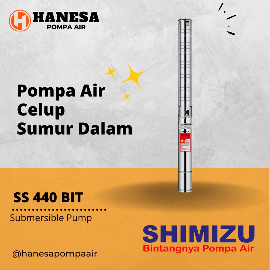 Pompa Celup Sumur Bor (Borehole Pump) Shimizu SS 440 BIT / Pompa Air Celup Sumur Dalam / Submersible