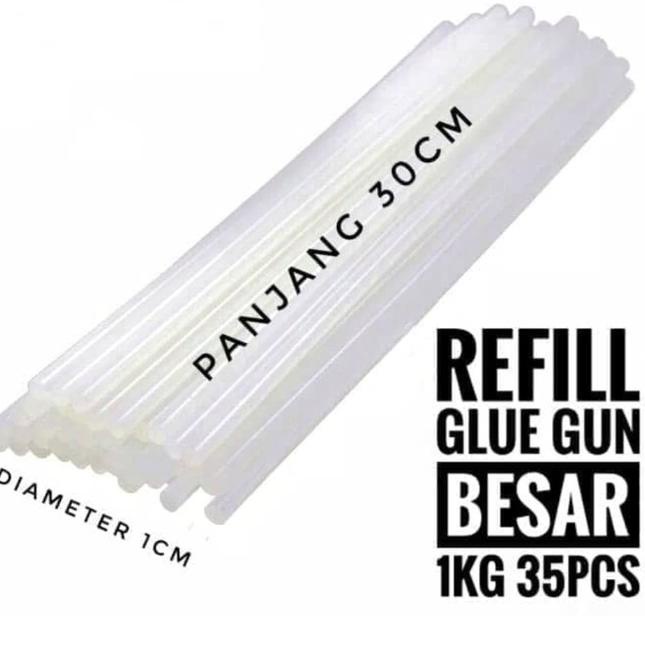

ISI REFILL LEM TEMBAK BESAR 1 KG @ 35 STICK GLUEGUN LEM BAKAR BESAR - - BESAR KILOAN