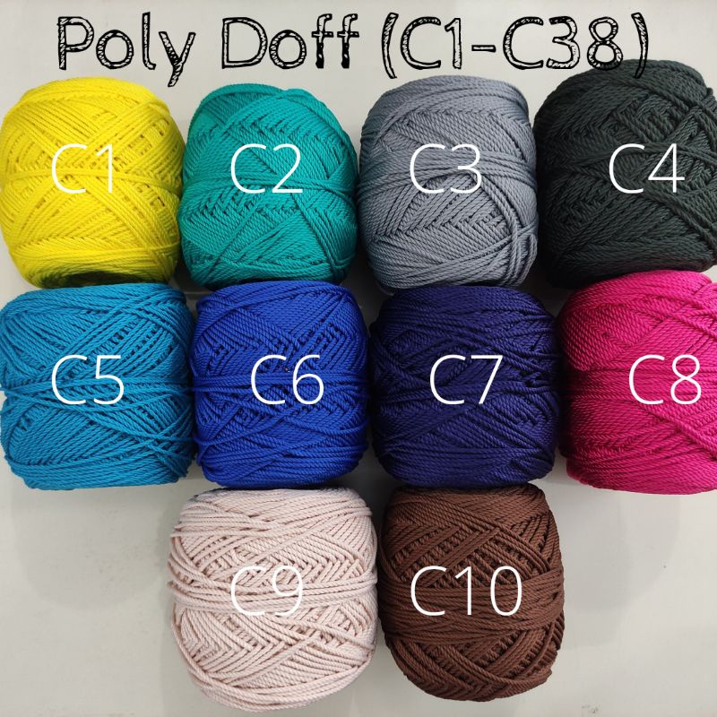 Benang Rajut Poly Kilap Doff Warna Dan Sembur/ Polyester a1-c10 (I)