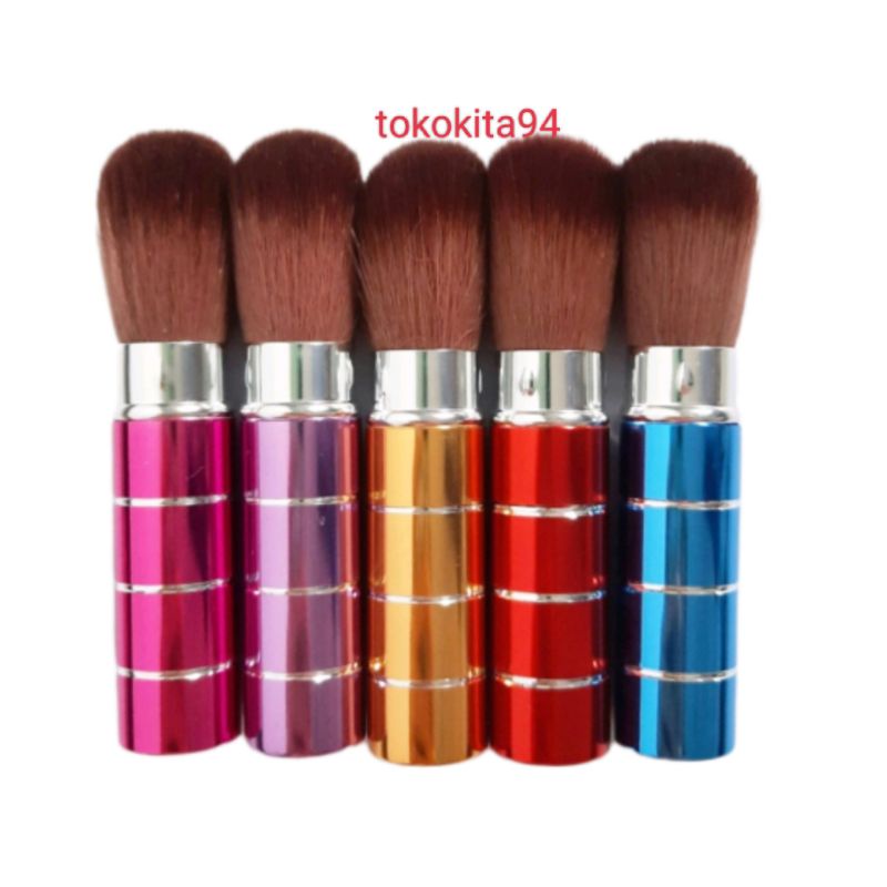 Kuas Tabung Ukuran 9 Cm Belang Satuan - Brush Make Up 1 Pcs Motif Garis - Brush Blush On