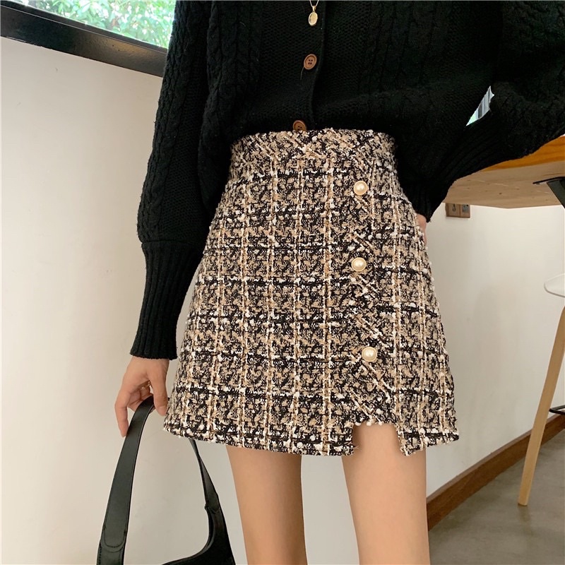 TWEED SKIRT ALINE MINI WANITA ROK PENDEK IMPORT MX553