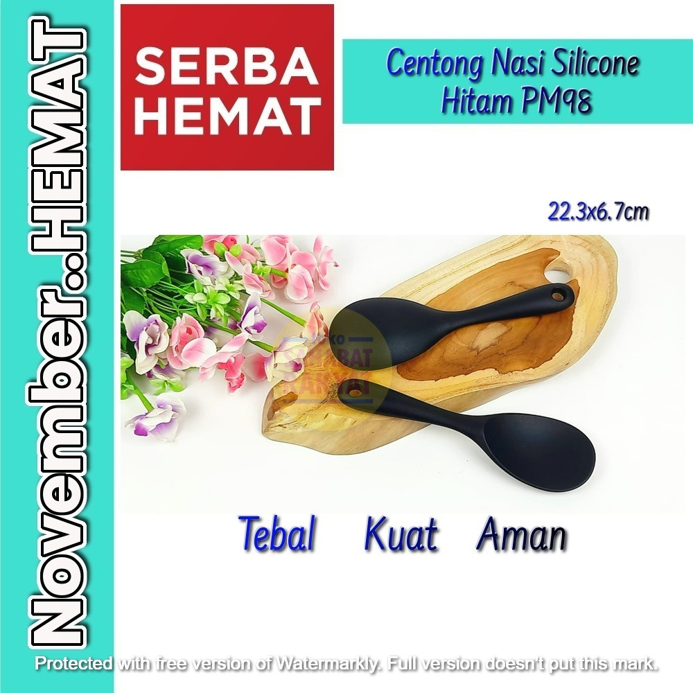 Centong Nasi/Sendok Nasi Silicone Hitam PM98