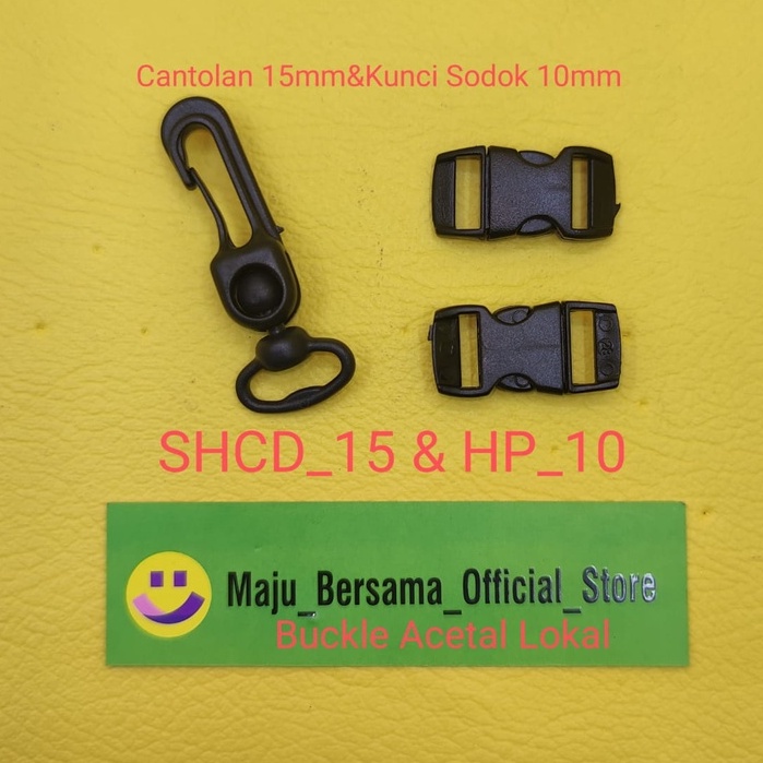 Buckle Acetal Lokal - Kunci Sodok 10mm &amp; Cantolan 15mm - SK1