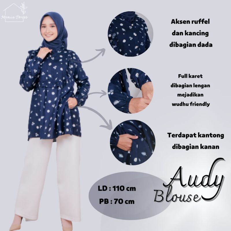 Atasan wanita/ blouse rayon/blouse busui/ blouse motif bunga premium MOMIEDRESS