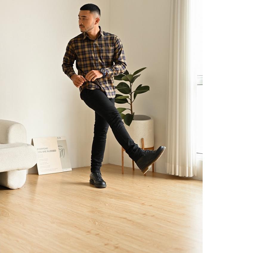 Broodis Kemeja Flannel Chandler Brown Casual