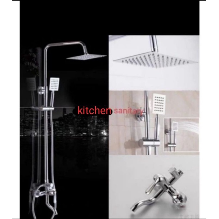 Kran shower tiang panas dingin stainless / Shower tiang panas dingin