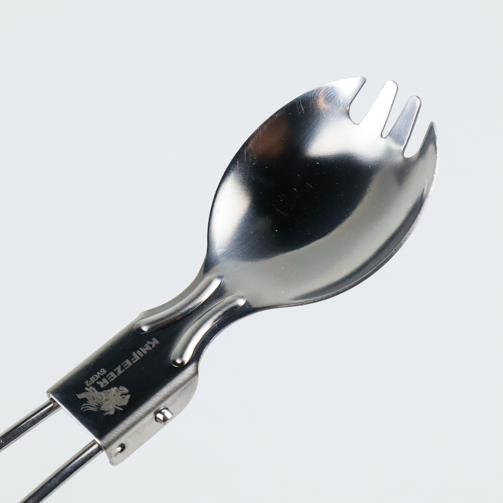 Foldable Spoon Fork Sendok Garpu Lipat Stainless Steel Camping Kuat Praktis