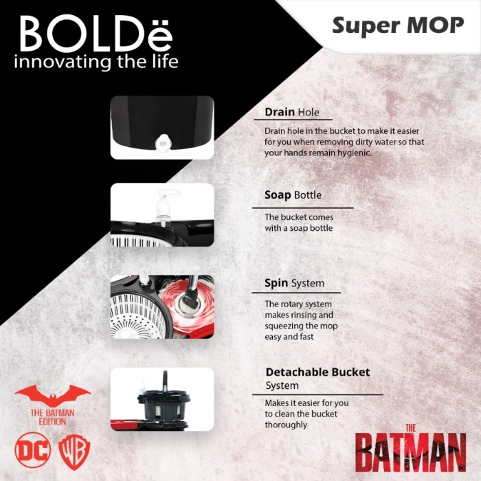 BOLDE SUPER MOP BATMAN EDITION 100% ORI LAP PEL BOLDE