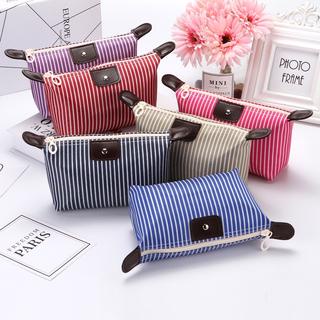GO! TS981 Tas Pouch Kosmetik Makeup Anti Air Waterproof Motif Garis Warna