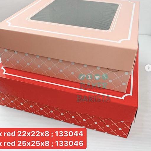 

Dus Kue murah cantik Red/Pink - box kemasan kue - cake box 22cm / 25cm - MERAH PER10PCS, 25CM