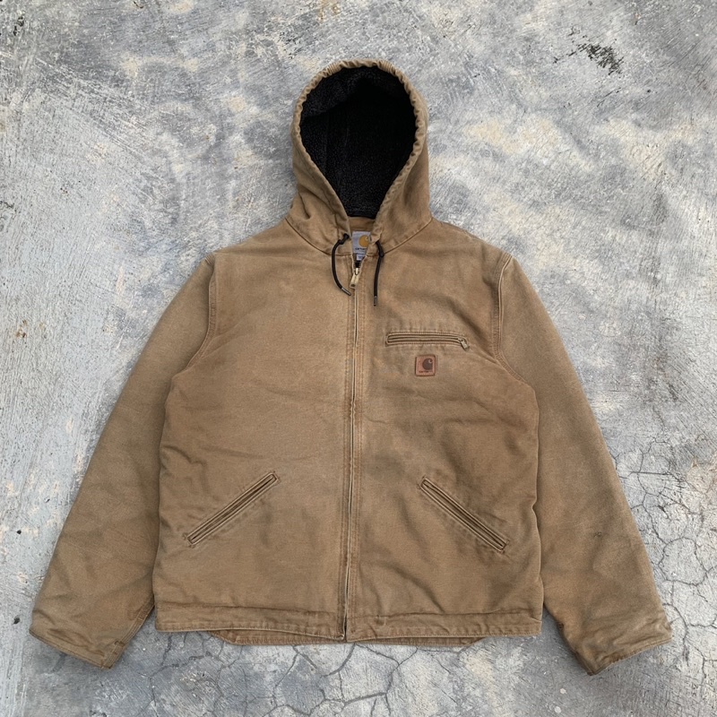 vintage carhartt sandstone sherpa sierra duck canvas jacket second original