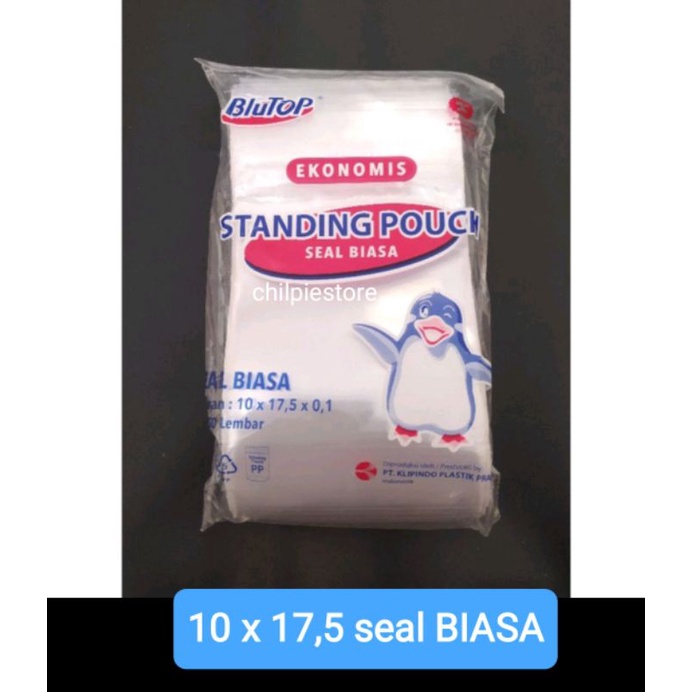 standing pouch 10x17 seal BIASA / standing pouch 10x17,5 seal biasa blutop