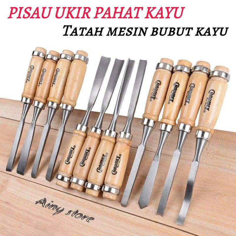 12pcs Pisau Ukir Pahat Kayu Mesin Bubut Wood Carving Art Knife