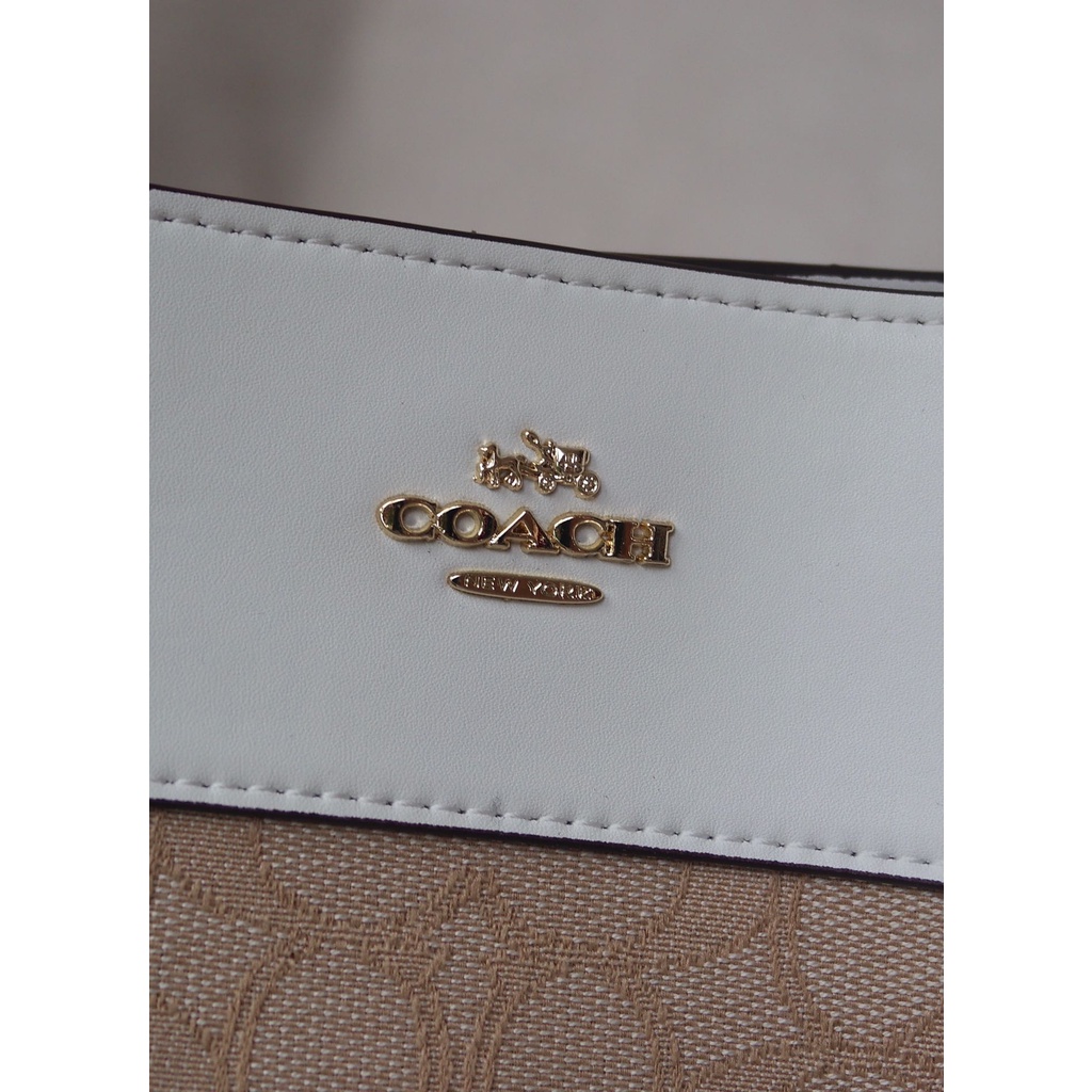 COACH  57612 fish mouth bag shoulder bag handbag Classic pattern canvas patchwork   yzb