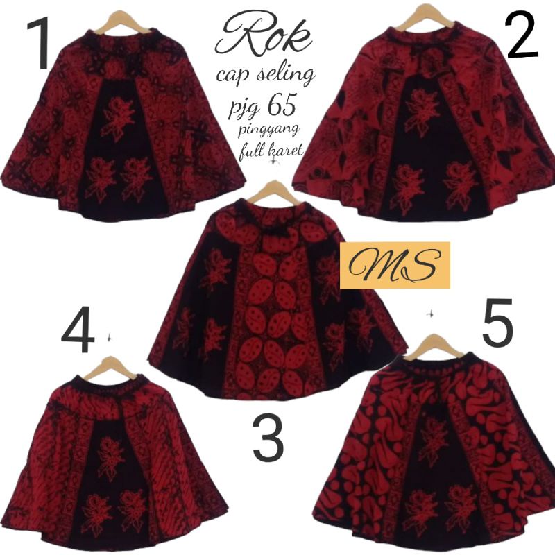 Rok cap seling pendek merah