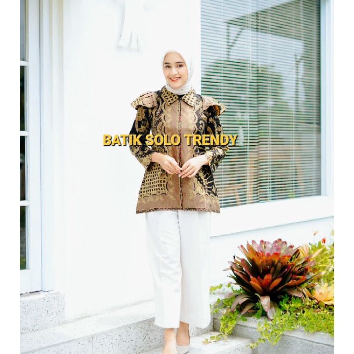 BAJU BLOUSE  WANITA BATIK KAIN KATUN HALUS LAPIS FURING / TRIKOT MURAH