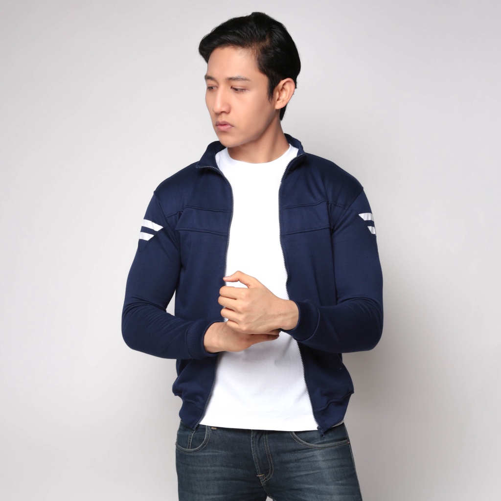 Jaket Pria Casual Jeans – Fleace Biru Tua – JAK 2139