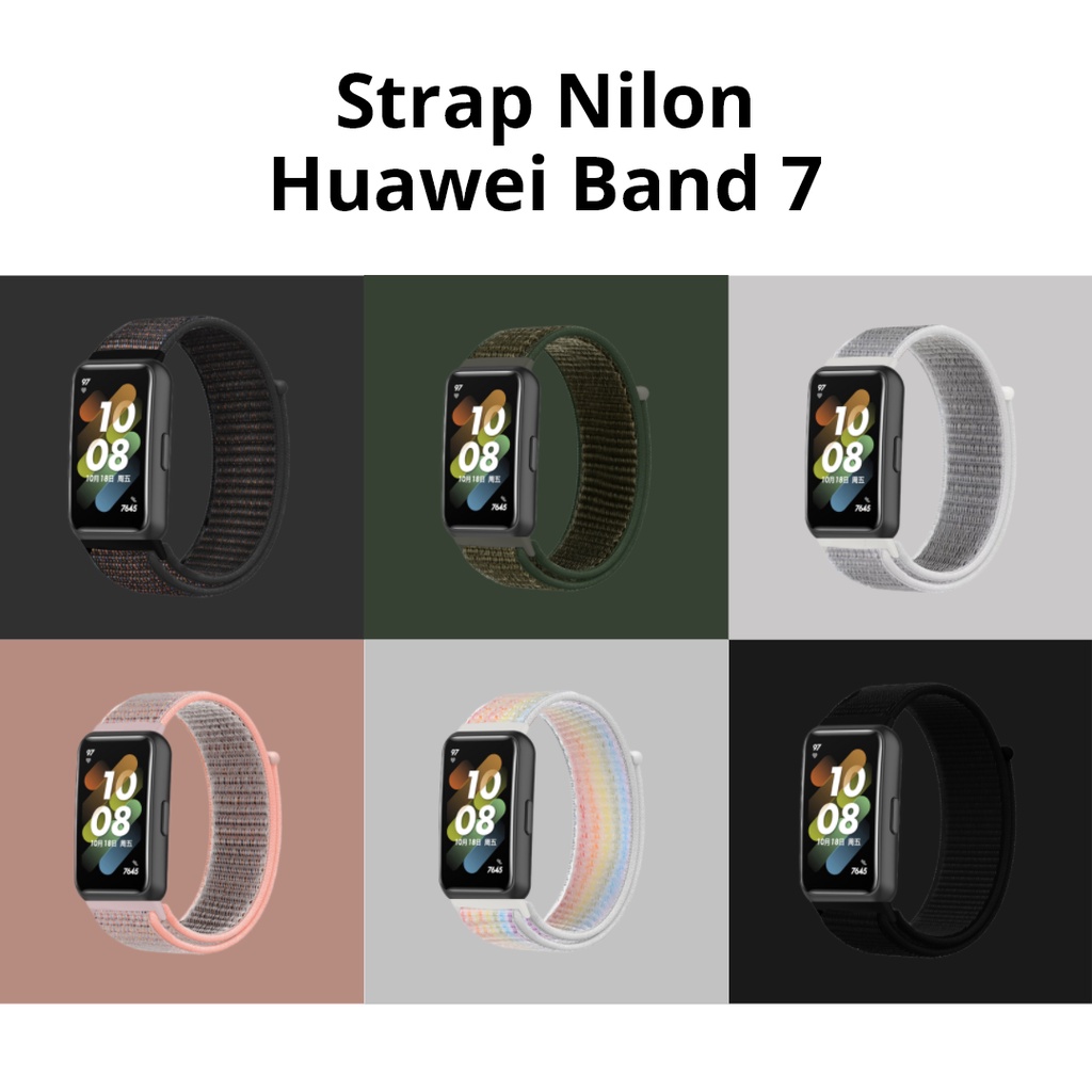 Nylon Strap Huwei Replacement Band Lightweigh Wristband Sports Breathable Nylon Loop Velcro Huawei Band 7