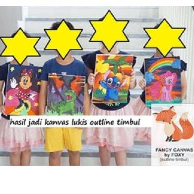

Kanvas Lukis Anak Dengan Outline Timbul Gambar - Hummingmint